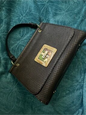 Gianni Bini brown snakeskin handbag with gold scales